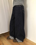 Odin Roll-Up Raw Denim Wide Pants