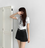 Slim Fit Span Crop Short Sleeve Shirt
