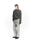 MIXED BOUCLE COLLAR KNIT LONG SLEEVE