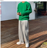 Sentic brushed one-tuck wide pants