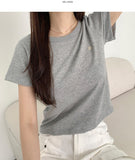Pendant Crop Basic Short Sleeve T-Shirt