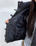 Rayoon fur hooded short zip-up padding