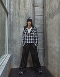Philly loose fit checked hoodie jacket