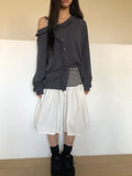 June Stripe Color Banding Tiered Skirt