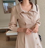 Giella Diagonal Button Flare One Piece