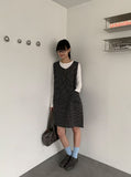 Gunslin Check Sleeveless Button One Piece