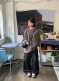 Hedind diagonal cargo wide pants