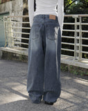 Divor Stripe Washing Wide Denim Pants