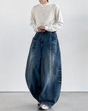 Groy Washing Balloon Denim Pants