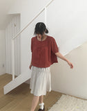 [MADE] Hayoko Vintage Punching Short Sleeve Blouse