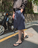 Duns One-Pleat Wide Bermuda Pants
