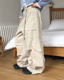 Myor big pocket strap cargo wide long pants