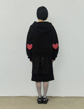 Elbow Dot Heart Hood Zip-Up