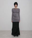 Asymmetrical Draped Long Dress