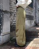 [Pin tuck/Peach fuzz] MT cut pocket cotton wide long pants