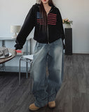 Blind washing balloon denim pants