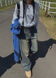 (UNISEX) Coloring Carpenter Wide Denim Pants