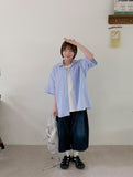 [unisex] Jint Seersucker Over Short Sleeve Shirt