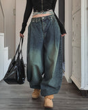 Kenta rivet pintuck balloon denim pants