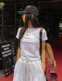 London Silver Print Semi-Crop Short Sleeve