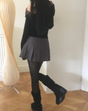 Gob Year-End Look Party Wool Pleated Mini Skirt