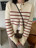 Ketil stripe round knit cardigan