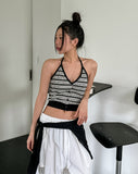 Multi strip knit halter sleeveless