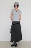 UNBALANCE WRAP LAYERED SKIRT