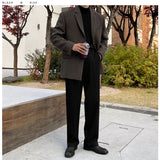 Dion brushed semi-wide slacks