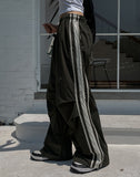 Berry Parachute Track Banding Pants