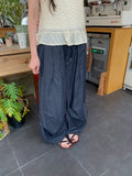 [unisex] Orihi Non-Fade Banding Wide Denim Pants