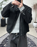 Karen Diagonal Herringbone Crop Jacket