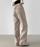 Winter Wool Two Pintuck Inner Clip Wide Slacks