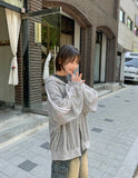 Mikel Track Linen Hood Zip-Up Cardigan