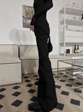 Black flare trousers