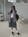 Zipper Two Way Cargo Bermuda Pants