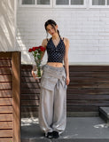 Summer dot volume halter-neck sleeveless
