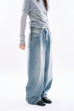 Dario string wide denim pants