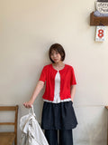 Hyori Frill Dot Sleeveless Cardigan Set