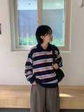Meddent Button Stripe Collar Knit
