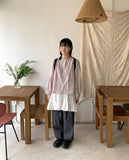 Muju Tiered Banding Mini Skirt