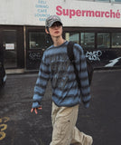 Way Stripe Ribbed Knit Long Sleeve T-shirt