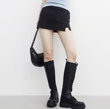 Komon slit short skirt pants