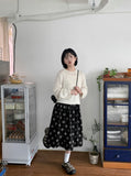 Kyotoru Banding Dot Midi Skirt
