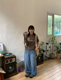 Teruki summer washed wide denim pants