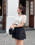 Huilin Ribbon Puff Blouse