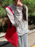 Sayu Stripe Button Hood Long Sleeves