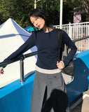 SIDE SHIRRING LAYERED T