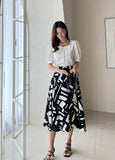 Arta Pattern Banding Flare Skirt