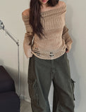 Bay Damage Off Shoulder Knit